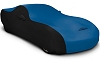 2008-2022 Challenger Stretch Car Cover Black and Grabber Blue